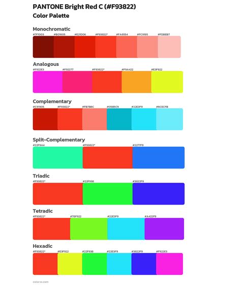 Pantone Colors Bright Red