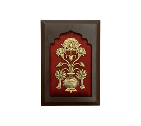 Red Wall Art Set with Maa Tripura Sundari Shankh with Ganesh and Karti ...