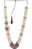 Buy Rich Lady Dulha Gold-Plated Necklace Groom Moti Mala For Men (White ...