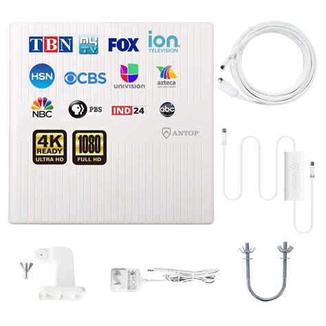 ANTOP Outdoor TV Antenna, 360° Omnidirectional HDTV Antenna, Built-in ...