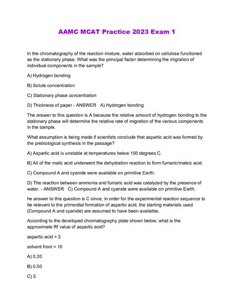 AAMC MCAT Practice 2023 Exam 1 - Scholarfriends