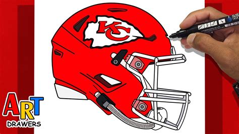 How To Draw Kansas City Chiefs - SUPER BOWL ( Football HELMET ) NFL ...