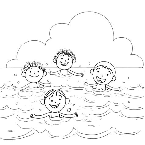 Swimming Coloring Pages 的图像结果