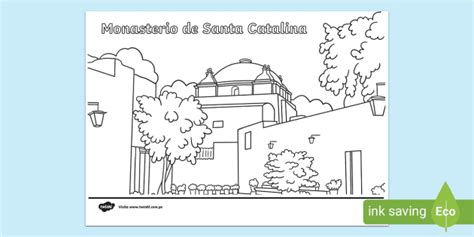 Hoja de colorear: Monasterio de Santa Catalina- Guía de trabajo