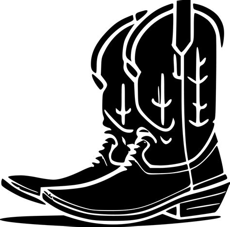 Cowboy Boots Clip Art Black And White