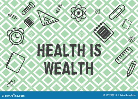 Handwriting Text Health is Wealth. Concept Meaning Being Healthy is ...