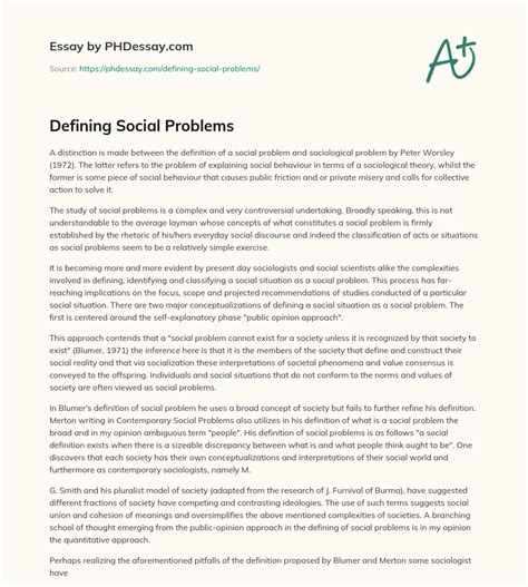 Defining Social Problems - PHDessay.com