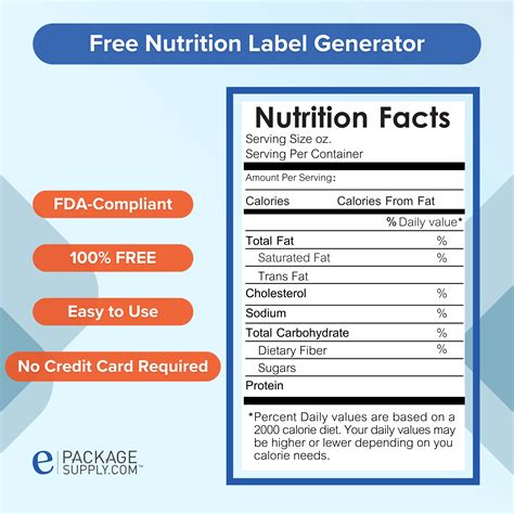 Free Nutrition Label Generator | FDA-Compliant Labels | ePackageSupply