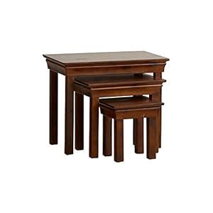 TEZERAC Stella Wood Nest Of Tables-Set Of 3 : Amazon.in: Home & Kitchen