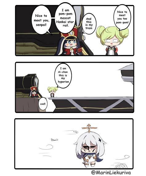 paimon, pom-pom, and ai-chan (genshin impact and 4 more) drawn by marin ...