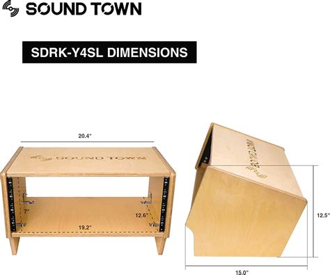 Buy Sound Town DIY 4U Angled Desktop Turret Studio Rack with Baltic ...