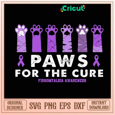 Paws For The Cure Fibromyalgia Awareness Svg, Fibromyalgia Awareness S – svg files for cricut