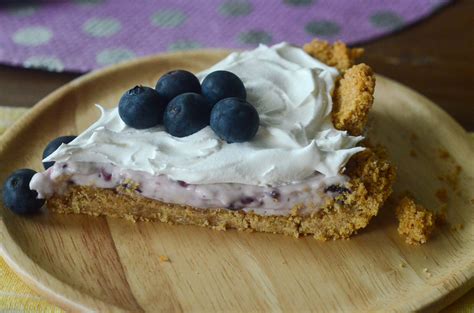 No Bake Blueberry Cream Pie with Graham Cracker Crust