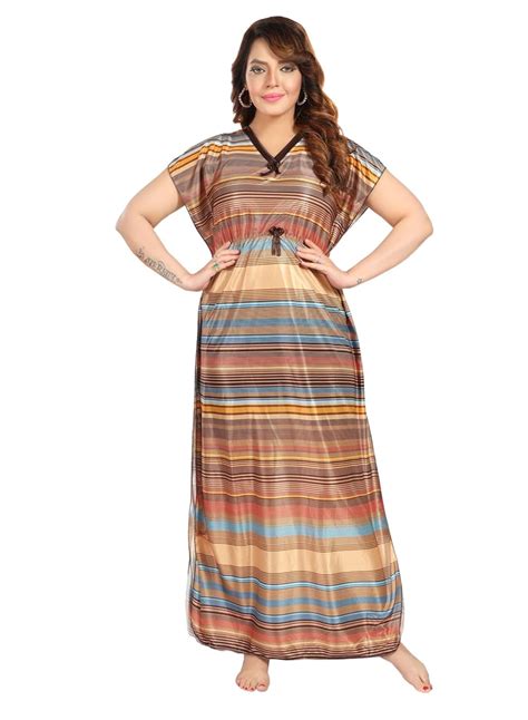 Buy Fabme Women's Satin Casual Night Maxi Gown (Nw0274Ch_Yellow_Free ...