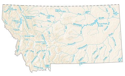 Montana Lakes and Rivers Map - GIS Geography