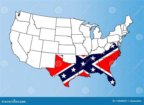 Civil War Map Confederate States And Union States