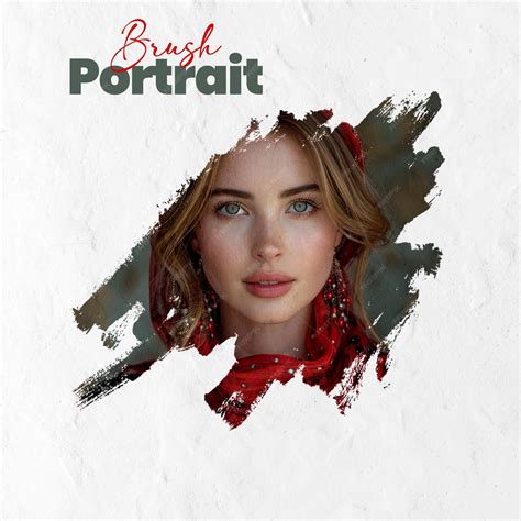 Premium PSD | Brush effect photoshop template