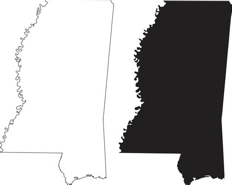 Mississippi map on white background. Mississippi state sign. Mississippi US States Map outline ...