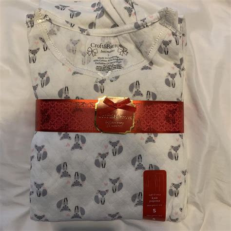 Croft and Barrow Fox and Hearts 2-Piece Pajama Set -... - Depop
