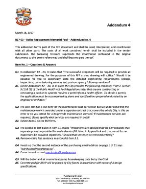 Fillable Online R17-03 Boiler Replacement Memorial Pool Addendum No Fax ...