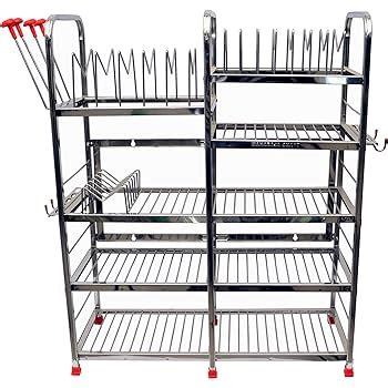 Buy Vidya Steels Medium Stainless Steel Plate Rack For Kitchen (30X30 ...