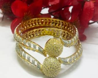 Buy Indian Designer Gold Plated Bangles Bracelet Party Wear Jewelry ...