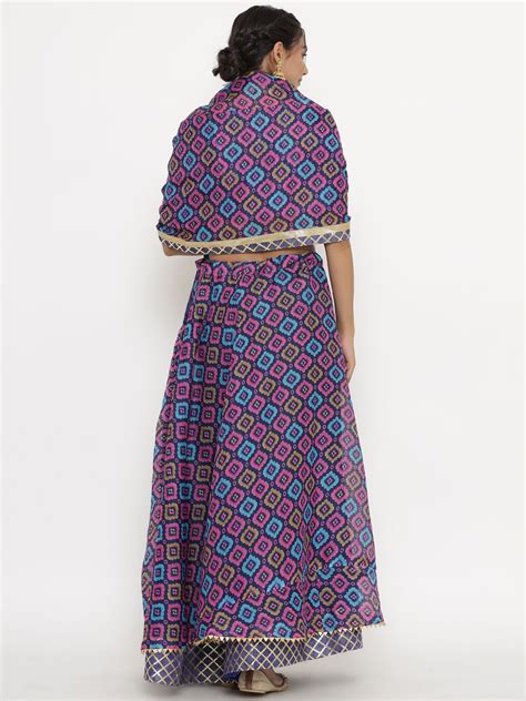 Buy Ekani Kota Doriya Lehanga With Dupatta and Unstitched Blouse for ...