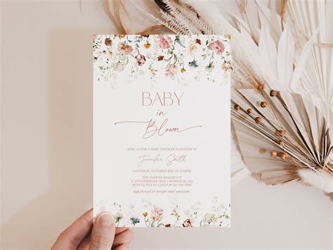 Baby In Bloom Invitations