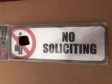 Cosco Brushed Metal Office Sign No Soliciting 9 x 3 | Ubuy India