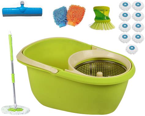 V Mop Plastic Bucket Mop With Steel Rod, Floor Wiper, Liquid Dispenser ...