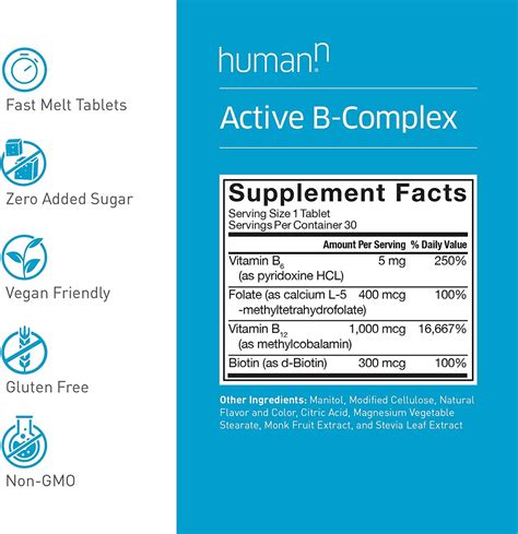 HumanN Active BComplex Daily Energy Mood Enhancing Supplement 30 ...