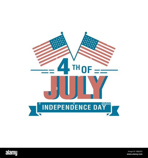 4th of July Logo Vector – Crossed Waving American Flags with ...