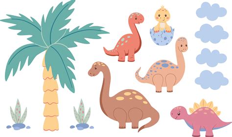 Cute Dinosaurs Wall Decor Stickers Children's Room - TenStickers