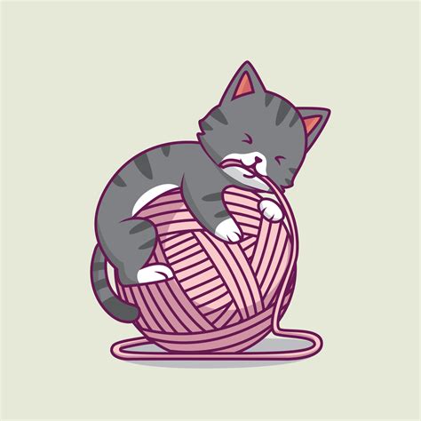 Cat With Yarn Ball at Dakota Bunce blog