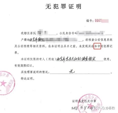 中国公民申请查询犯罪记录