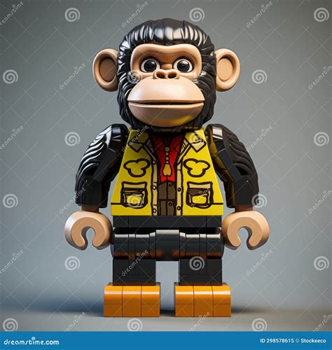 Realistic Lego Monkey Figure with Charming Cargopunk Details Stock ...