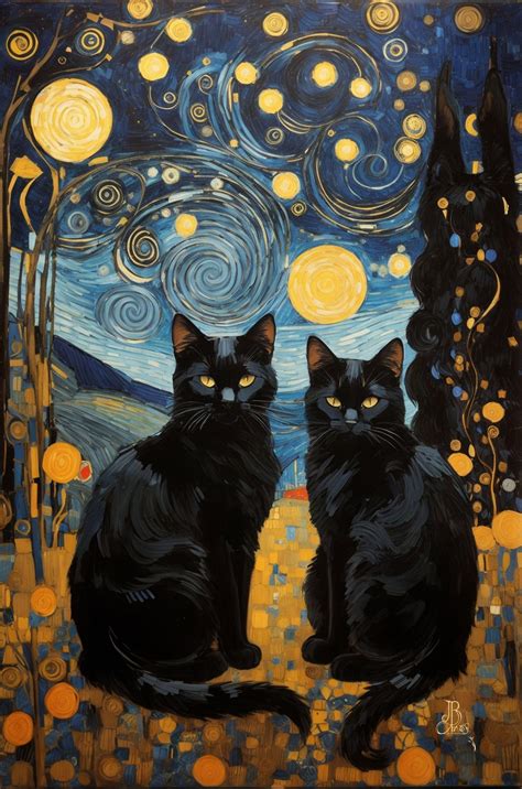 Sweethearts - Etsy in 2024 | Black cat art, Cat art, Cats art drawing