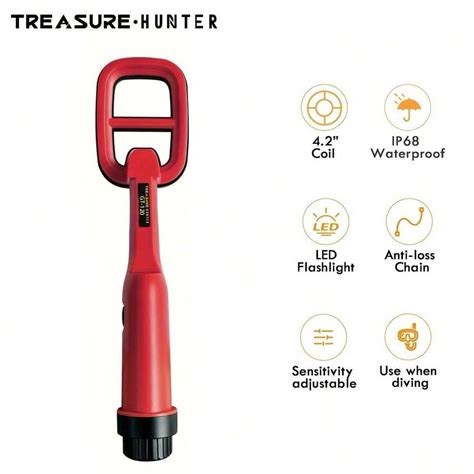 TREASURE HUNTER Treasure Hunter GT120 Handheld Metal Detector Diving ...