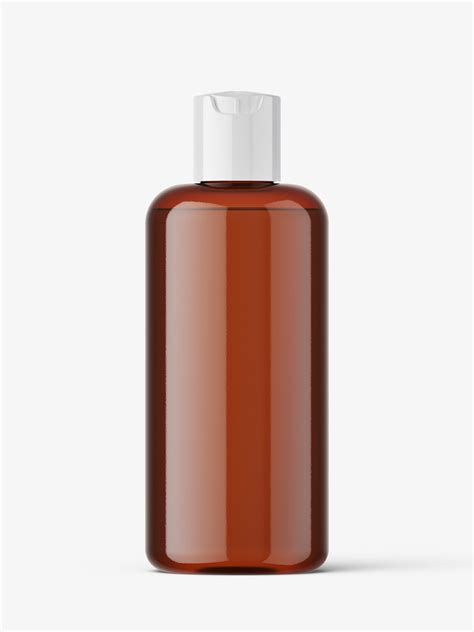 Amber bottle with disctop mockup - Mockups Design