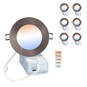POPANU - LED Recessed Downlight without Gray 4 Inch 5CCT Adjustable ...