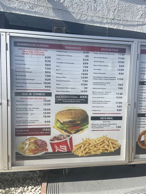 Menu at Gus Jr restaurant, San Bernardino, 295 E Redlands Blvd