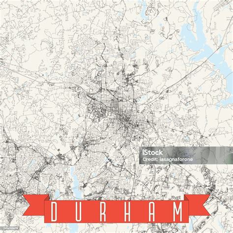 Durham North Carolina Usa Vector Map Stock Illustration - Download ...