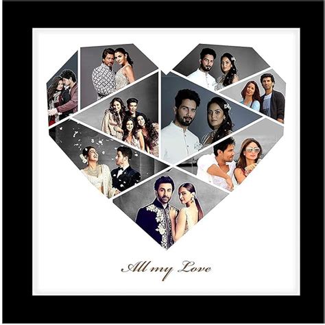 Color Splash Heart Shape Wood Photo Frame Uploaded with a Collage of 9 ...
