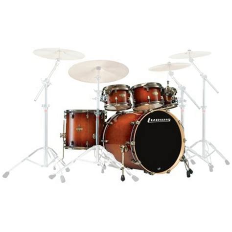 DISC Ludwig Epic Funk Acoustic Drum Kit, Mahogany Burst at Gear4music