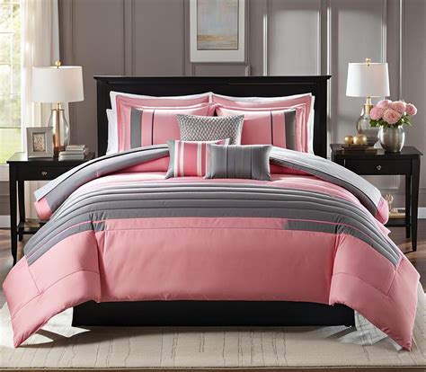 Pink And Grey Comforter Set Queen at Indiana Houlding blog