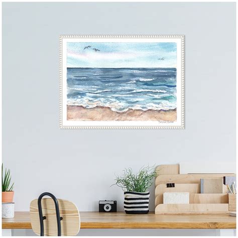 Kate and Laurel Ocean Seascape Framed Canvas Wall Art by Patricia Shaw ...