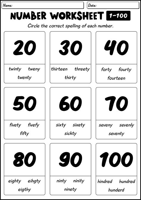 15 Spelling Number Words 1 100 Worksheets - Free PDF at worksheeto.com