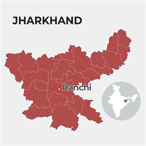 Jharkhand locator map showing District and its capital 36124807 Vector Art at Vecteezy