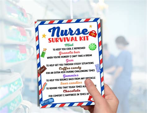 Nurse Survival Kit, Nurse Gift Tags Printable, Nurse Appreciation, Thank You Tags, Gift for ...