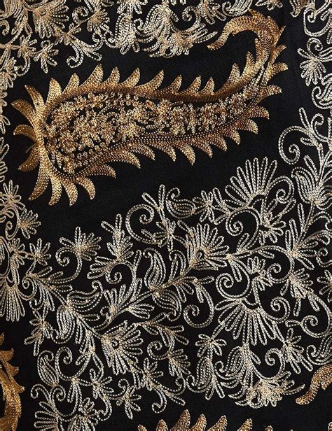 Pashtush Womens Fine Wool, Silky Nalki Embroidery Needlework Stole, Bl ...
